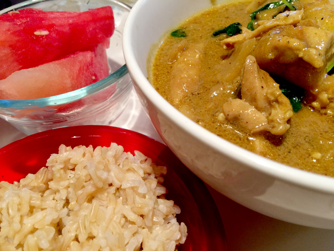 Fast & healthy basil chicken curry